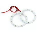 Led rings, angel eyes, 24 leds smd 3528, white color, 80 mm ring diameter, set of 2 pieces